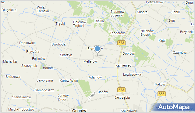 mapa Kaźmierków, Kaźmierków na mapie Targeo